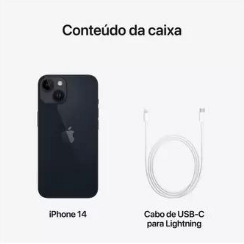 🎁 QUEIMA DE ESTOQUE🎁Apple iPhone 14 128GB Meia-noite 6,1” 12MP - iOS 5G