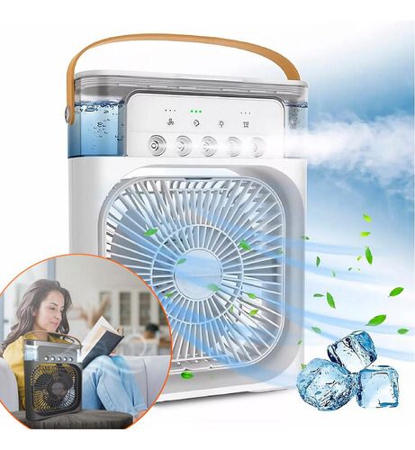 Mini ar condicionado c/ ventilador embutido - reservatório de água e gelo